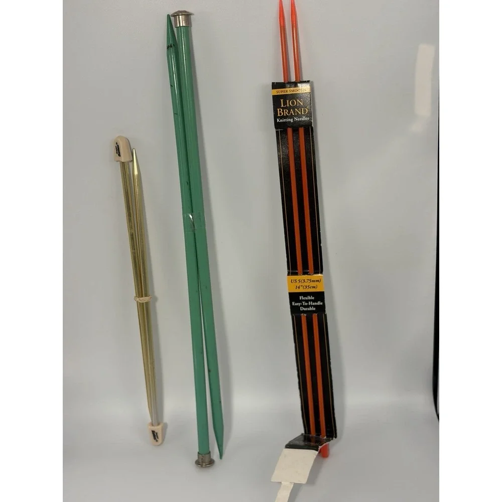 Vintage Knitting Crochet Lot‎ Hooks Needles Yarn Boye Hero Zephr Bates Lion
